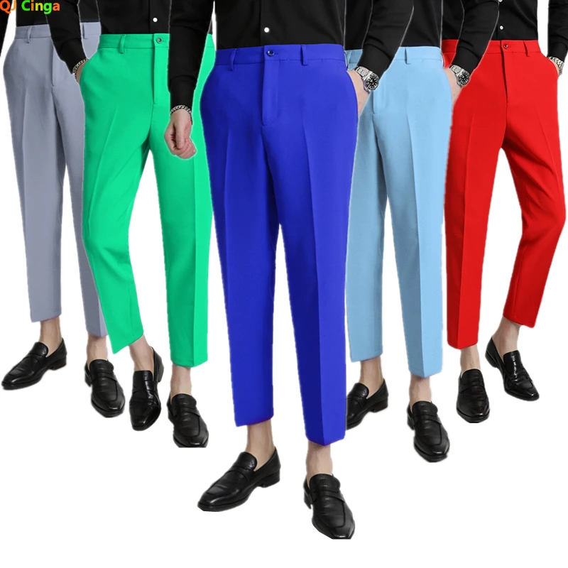 Spring/summer New Men'sAnkle Length Pants High Quality Business Casual Pants White Black Gray Pantalon Man Slacks
Spring/summer New Men'sAnkle Length Pants High Quality Business Casual Pants White Black Gray Pantalon Man Slacks