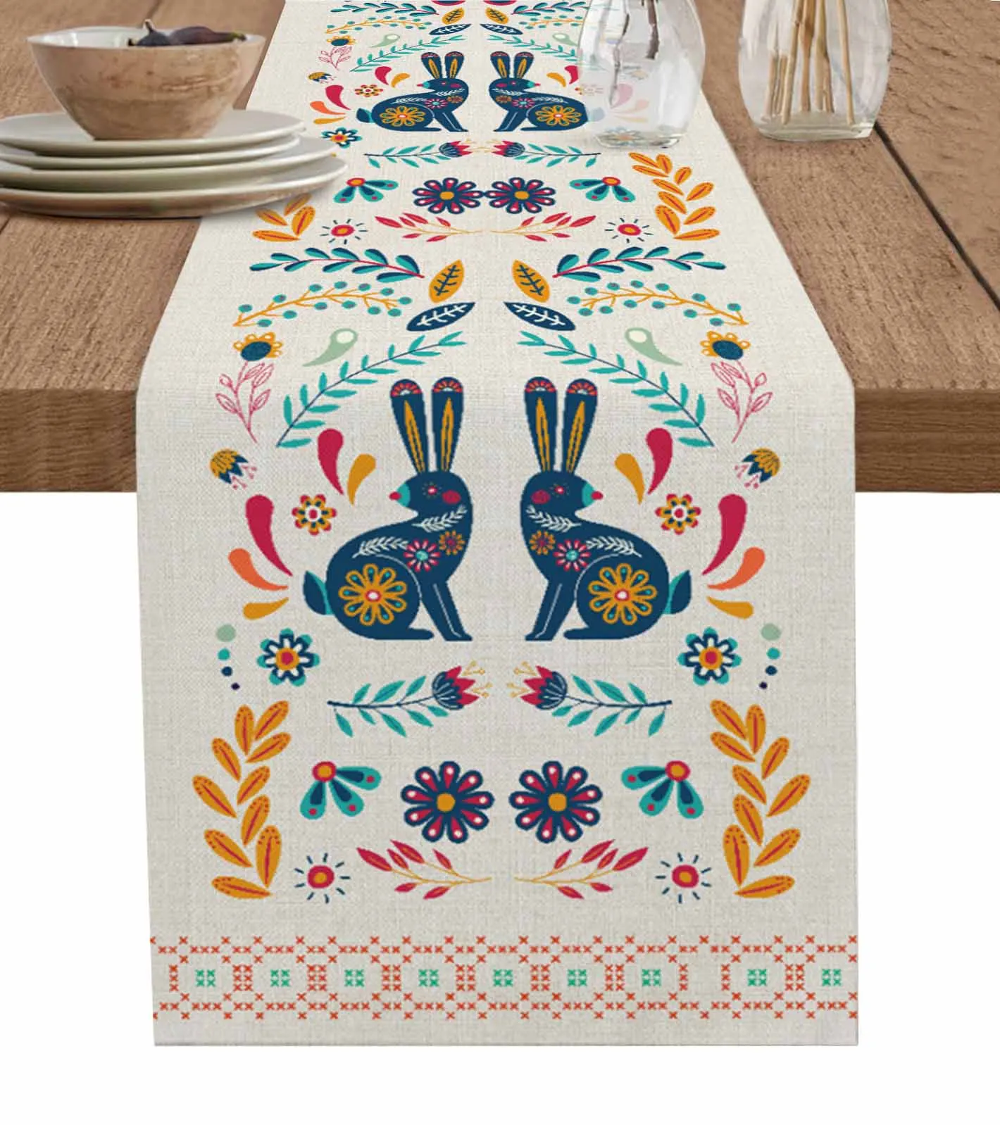 

Кролик, Пасхальный цветок, богемный стиль, настольная дорожка, обеденный стол, Обложка, ткань Вечерние
