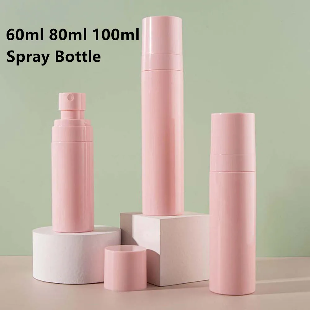 

60ml 80ml 100ml Refillable Spray Bottles Portable Travel Cosmetic Container Pink Plastic Perfume Bottle Atomizer Empty Sprayer