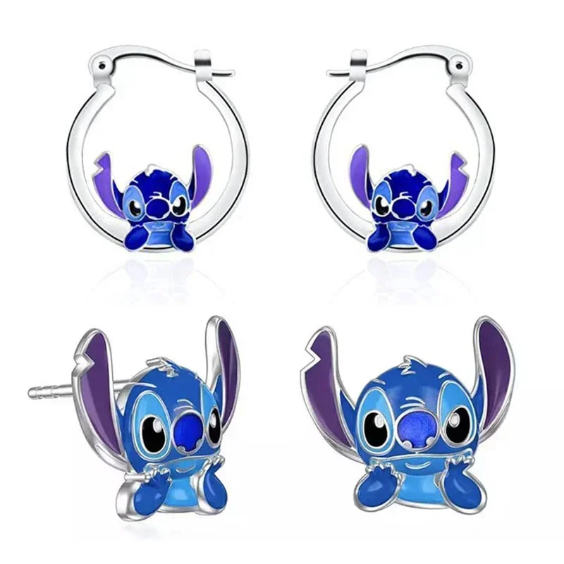 

Disney Cartoon Earrings Lilo & Stitch Kawaii Cute Stitch Metal Earring Delicate Female Jewelry Accessories Girls Birthday Gifts