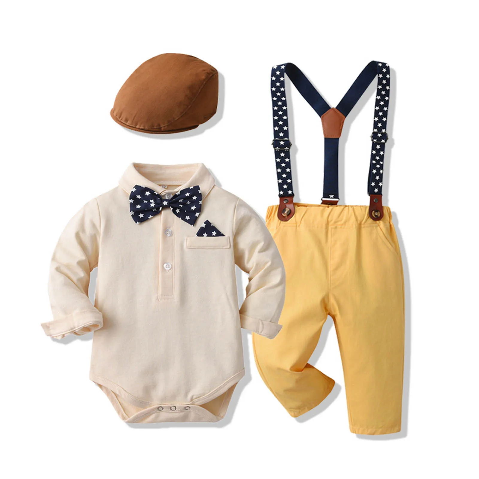 

Newborn Baby Boy Clothes Set Formal Gentleman 1st Birthday Party Infant Boys Sets Clothing Outfit Romper Shirts Pants Suit 3-24M