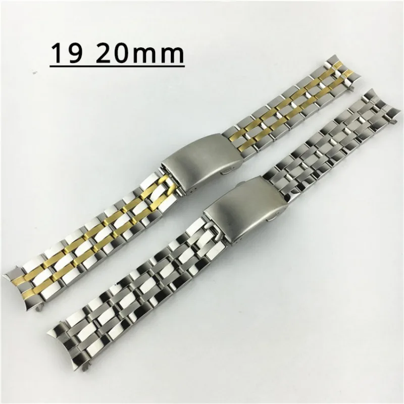 Браслет из нержавеющей стали 316L для TISSOT T17 T41, мужской серебристый и золотой ремешок с безопасной пряжкой, аксессуары для часов, 19 20 мм 
Браслет из нержавеющей стали 316L для TISSOT T17 T41, мужской серебристый и золотой ремешок с безопасной пряжкой, аксессуары для часов, 19 20 мм