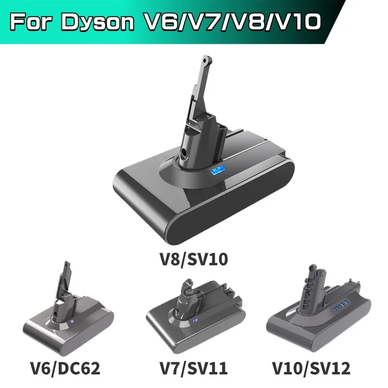

New 6.0Ah/8.0Ah Replacement battery for Dyson V6 V7 V8 V10 Series SV12 DC62 SV11 sv10 Handheld Vacuum Cleaner Spare Batterie