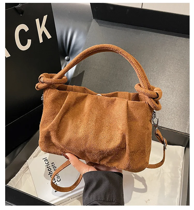 Retro suede crossbody bag for women