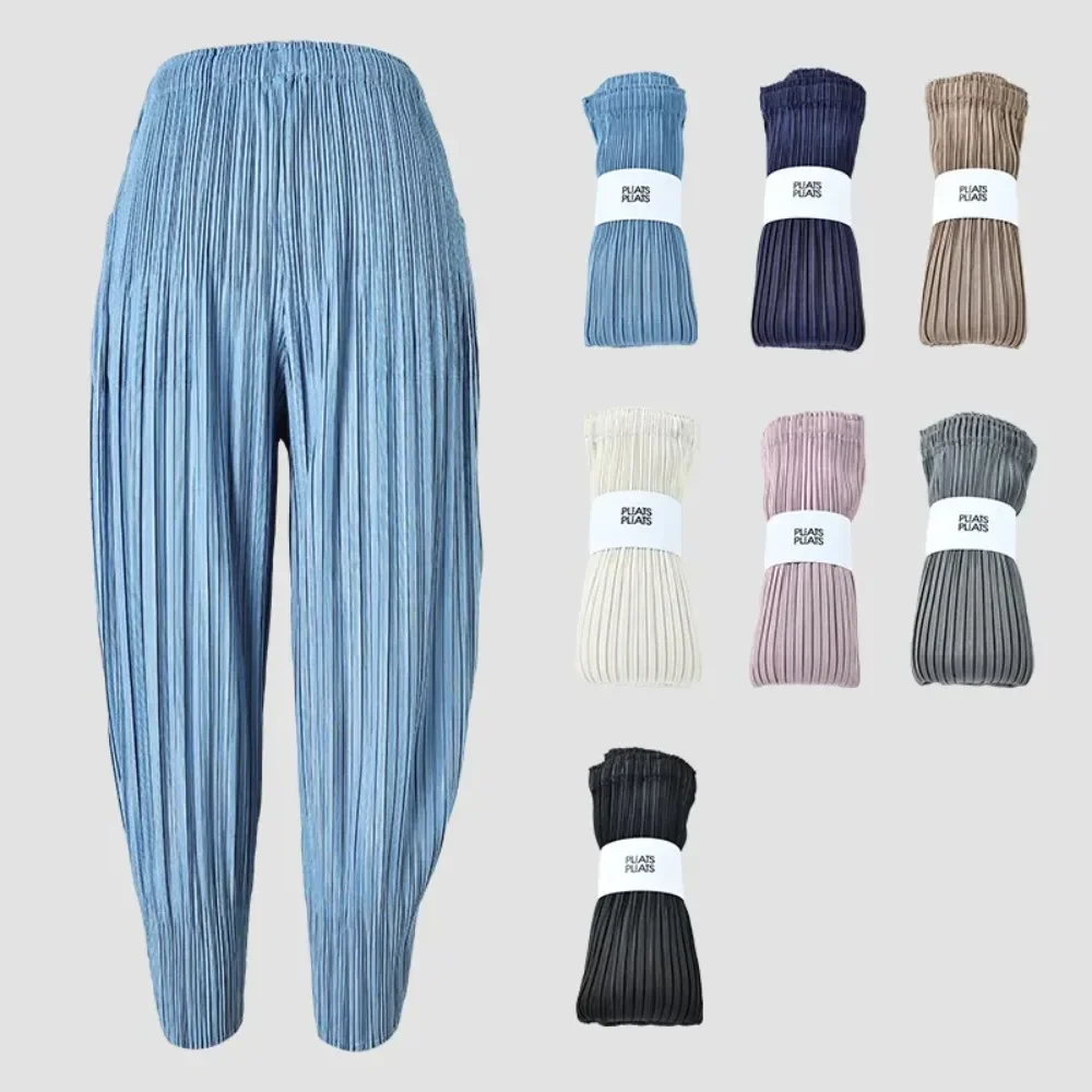 Miyake Pants Female 2023 New Drape Small Foot Women's Pants Pleated Casual Nine-quarter Pants Radish Loose Haren Trousers
Miyake Pants Female 2023 New Drape Small Foot Women's Pants Pleated Casual Nine-quarter Pants Radish Loose Haren Trousers