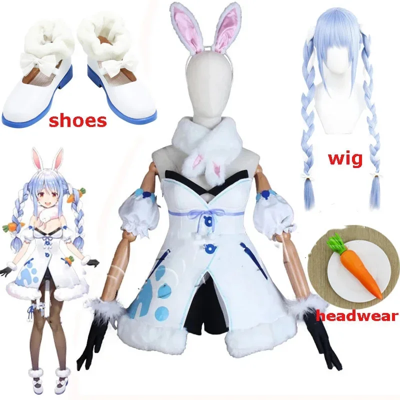 Anime VTuber Hololive Usada Pekora Dress Wigs Braids Bunny Girl Lovely Lolita Suit Uniform Ear Cosplay Costumes For Halloween
Anime VTuber Hololive Usada Pekora Dress Wigs Braids Bunny Girl Lovely Lolita Suit Uniform Ear Cosplay Costumes For Halloween