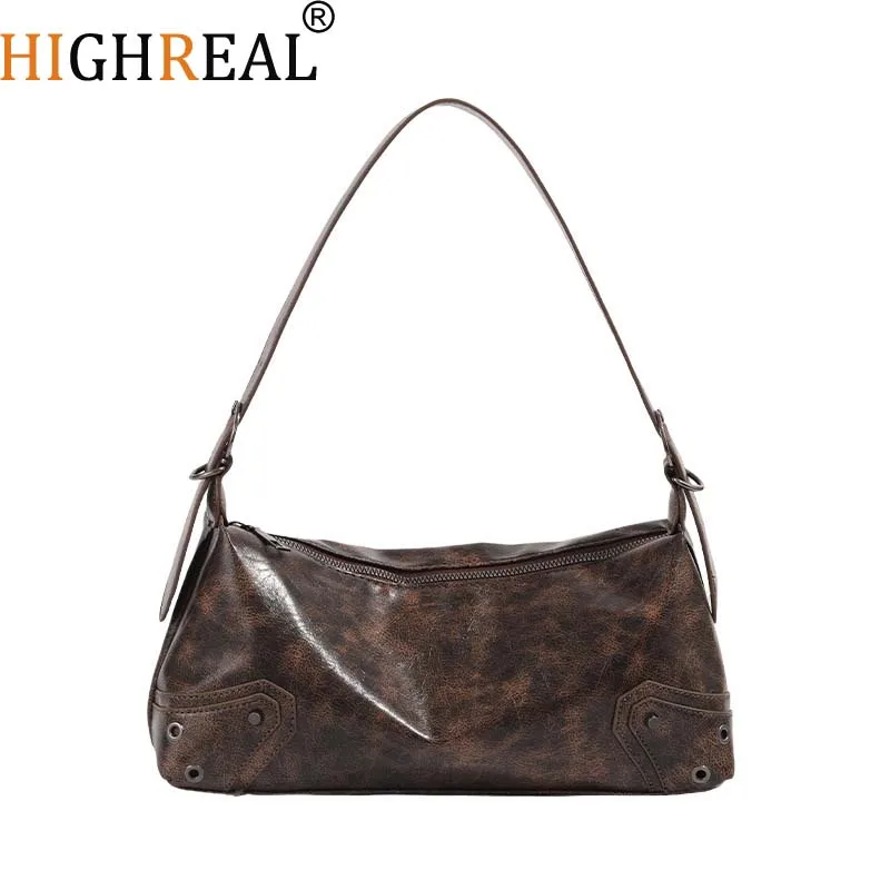 HIGHREAL Retro Leather Design Shoulder Bags for Women Winter Korean Fashion Armpit Bag Female Crossbody Bag Handbags
HIGHREAL Retro Leather Design Shoulder Bags for Women Winter Korean Fashion Armpit Bag Female Crossbody Bag Handbags