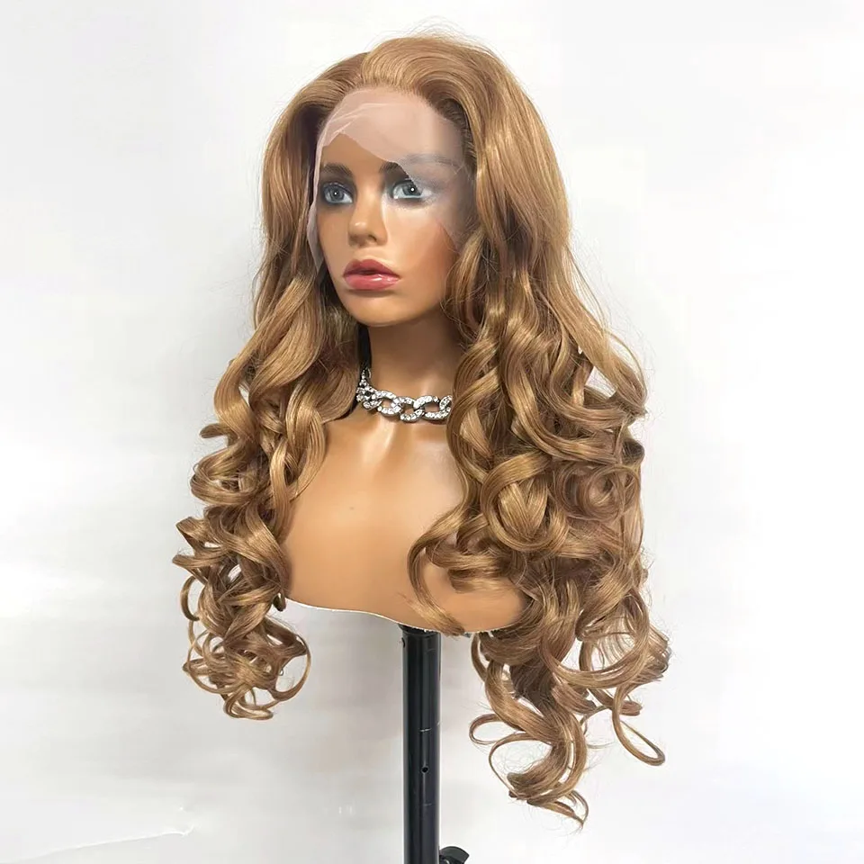 

Long Loose Wave Lace Front Wigs for Women Ash Blonde Curly Free Part Natural Hairline Cosplay Daily Party Wigs