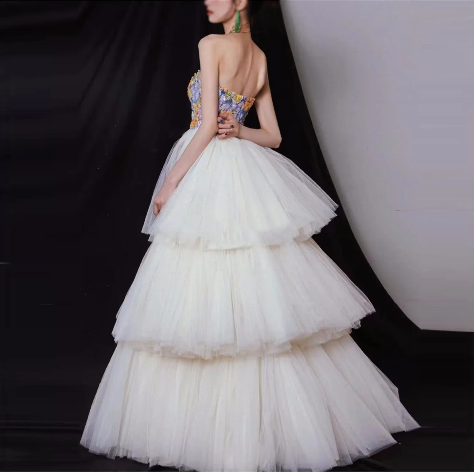 

Extra Puffy Tutu Tulle Tiered Bridal Detchable Train Lush Tulle Women Over Wrap Skirts Long Tulle Overlay Maxi Skirt
