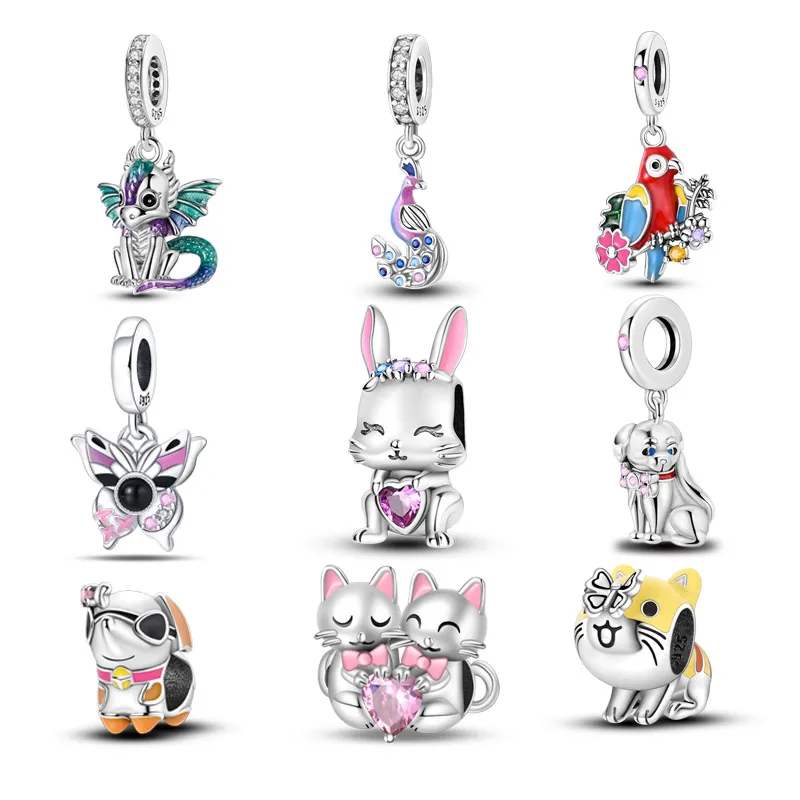 

Sterling Silver Original 925 Charms Animal Series Charm Beads Fit Pandora Women DIY Bead Jewelry Party Anniversary Gift