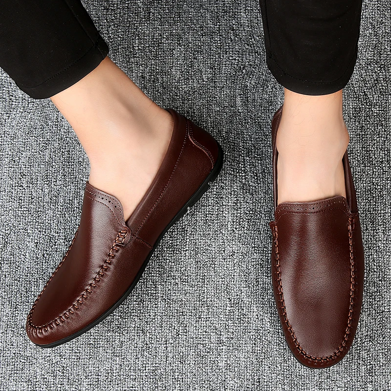 Men's leather formal wear comfortable and breathable daily round toe cap foot men's Casual shoes black brown Large size
Men's leather formal wear comfortable and breathable daily round toe cap foot men's Casual shoes black brown Large size