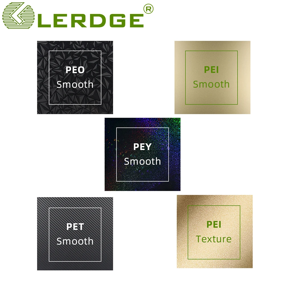 Smooth/Texture PEI PET PEO Spring Steel Sheet PEI Magnetic Build Plate 180/220/235/257/310mm Heated Bed 3D Printer Ender 3 pro
Smooth/Texture PEI PET PEO Spring Steel Sheet PEI Magnetic Build Plate 180/220/235/257/310mm Heated Bed 3D Printer Ender 3 pro