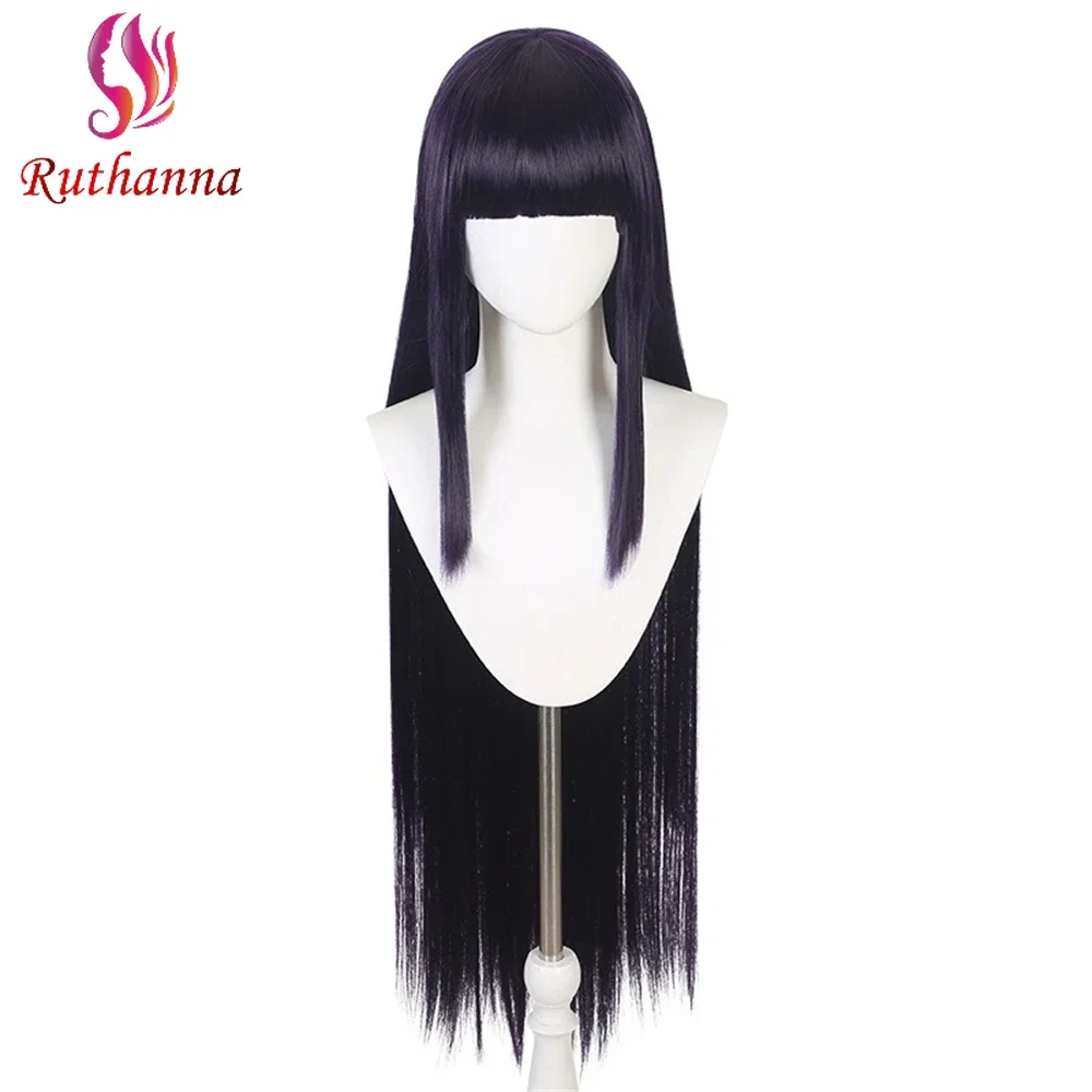 

Косплей Хината Hyuuga темно-синий длинный прямой парик 40 дюймов тупые челки милая девушка термостойкие волоконные ежедневные стандартные безклеевые парики