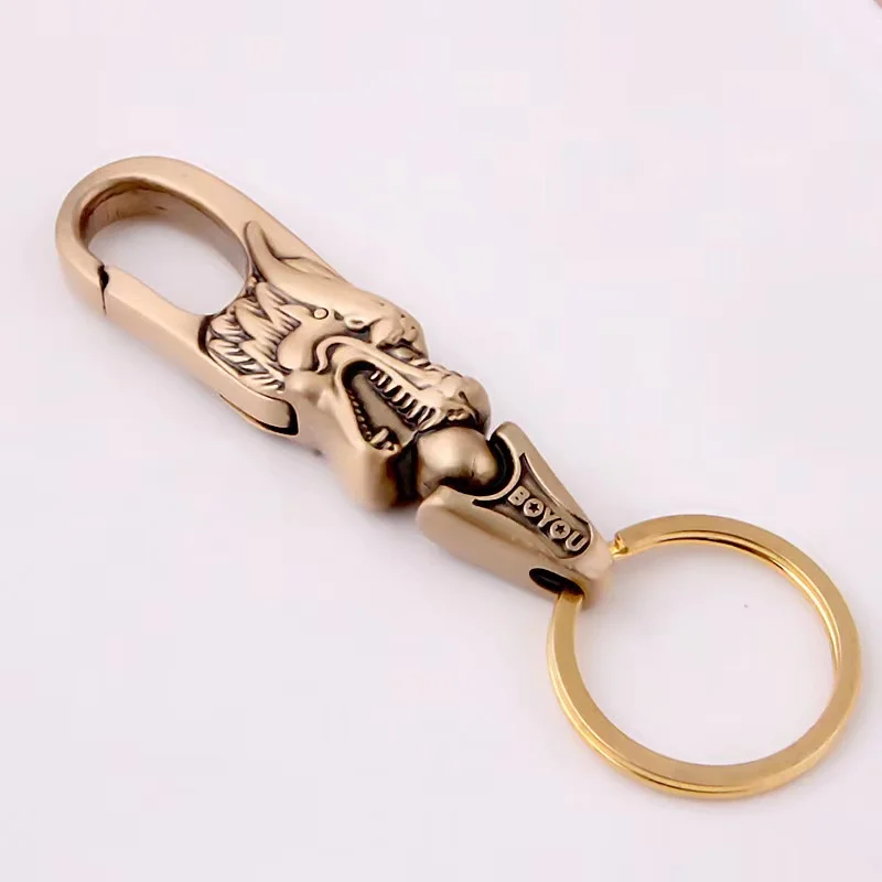 Brass Handicraft Key Buckle Waist Simplicity Trinket Retro Engraved Dragon Pendant Keyring Car Keychain Gift Small Decoration
Brass Handicraft Key Buckle Waist Simplicity Trinket Retro Engraved Dragon Pendant Keyring Car Keychain Gift Small Decoration