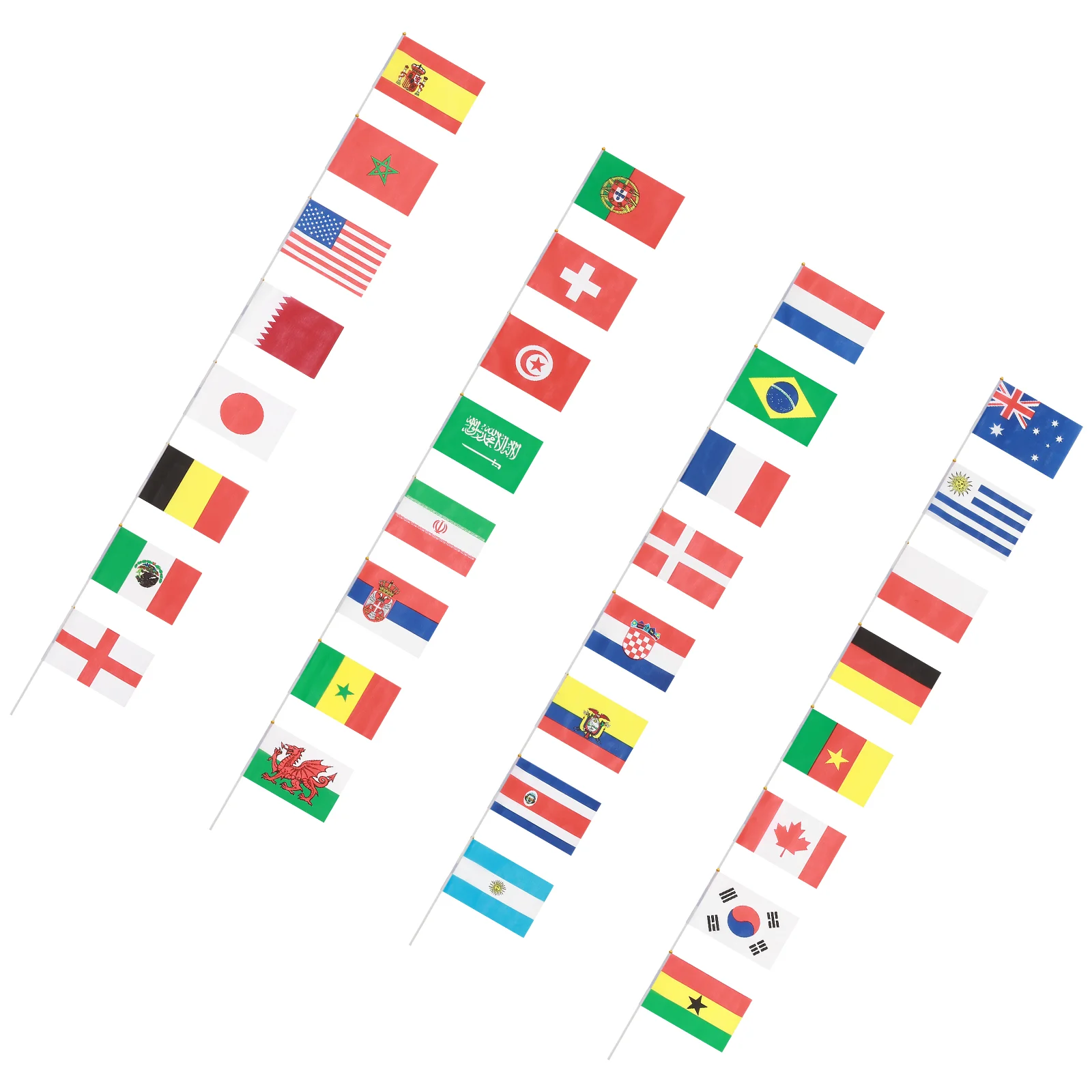 

Hand Held National Flag Stick International World Country Flags Banners for Bar Party Decor Hand waving flag countries