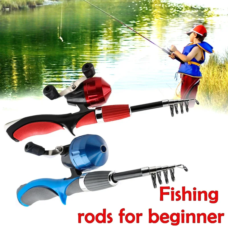 

Kids Fishing Rod for Beginners Fishing Rod Set Pigmouth Wheel with Line Fishing Tackle Set Rods Combo pescas Reel Accessories