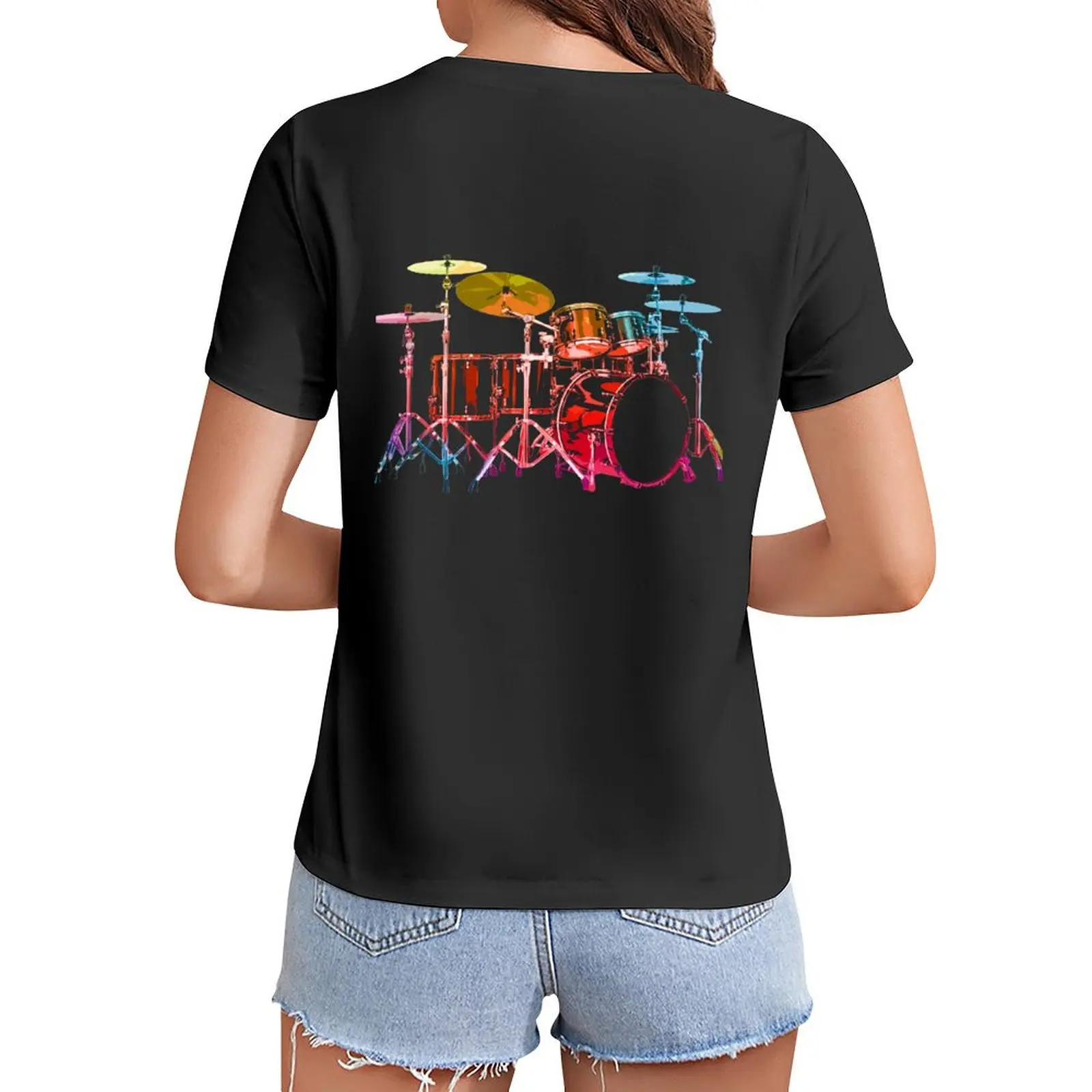 Drum Set (bold digital colors) T-Shirt customs anime clothes white t-shirts for Women
Drum Set (bold digital colors) T-Shirt customs anime clothes white t-shirts for Women