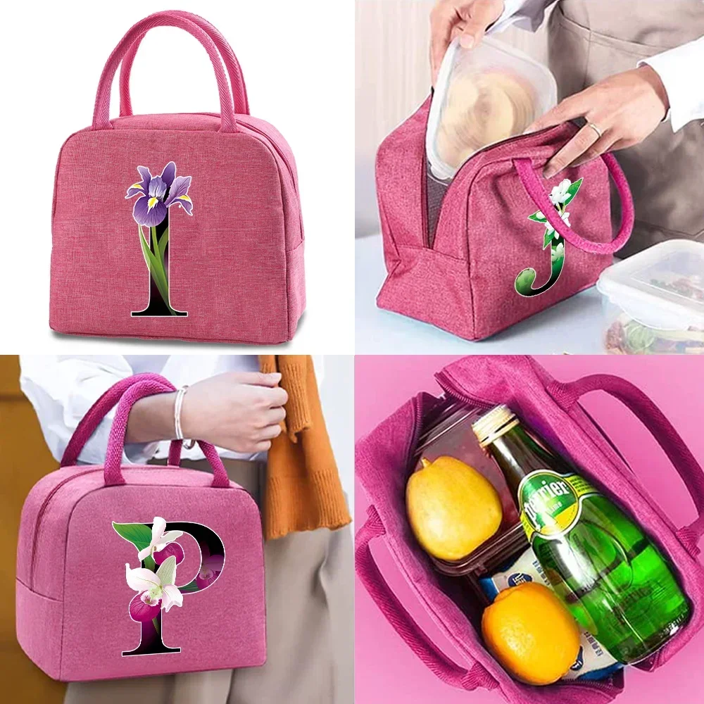 

Insulated Lunch Bag Women's Portable Lunch Bag Waterproof Bag Convenient Lunch Storage Bag Men's and Women's Monogram Print