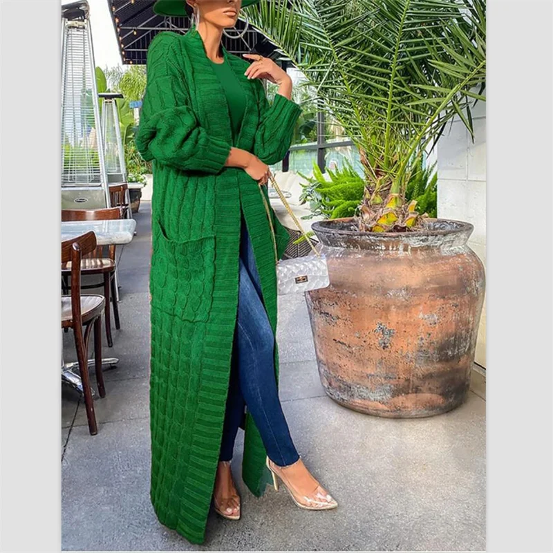 Kintted Cardigan Women Long Jacket Autumn Winter Green Crochet Loose Long Sleeve Woman Sweater Causal Jumper Outswears
Kintted Cardigan Women Long Jacket Autumn Winter Green Crochet Loose Long Sleeve Woman Sweater Causal Jumper Outswears