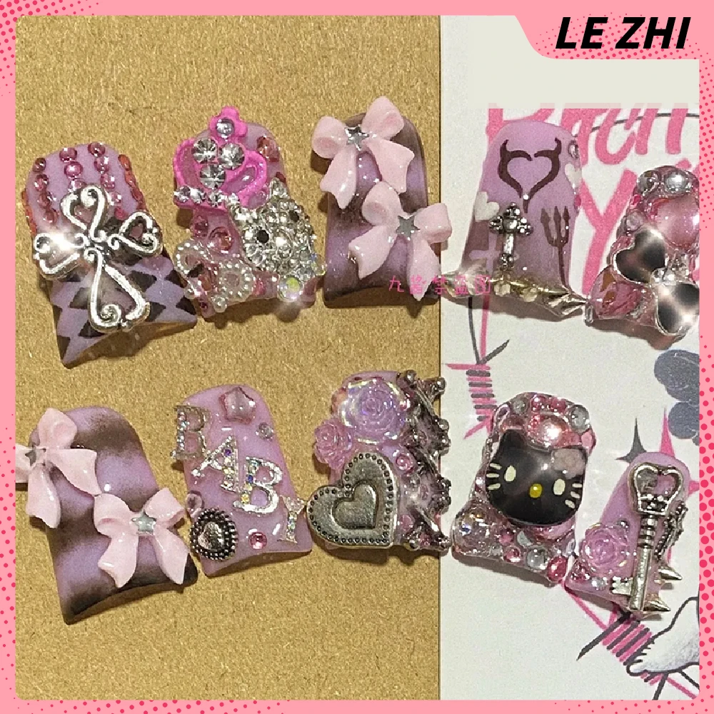 Spice Girl Y2K Duck Web Fake Nails Hawaiian Black Bark Hello Kitty Handmade 3D Luxury Rose Bow Diamond Artifical Nail Tips Art
Spice Girl Y2K Duck Web Fake Nails Hawaiian Black Bark Hello Kitty Handmade 3D Luxury Rose Bow Diamond Artifical Nail Tips Art