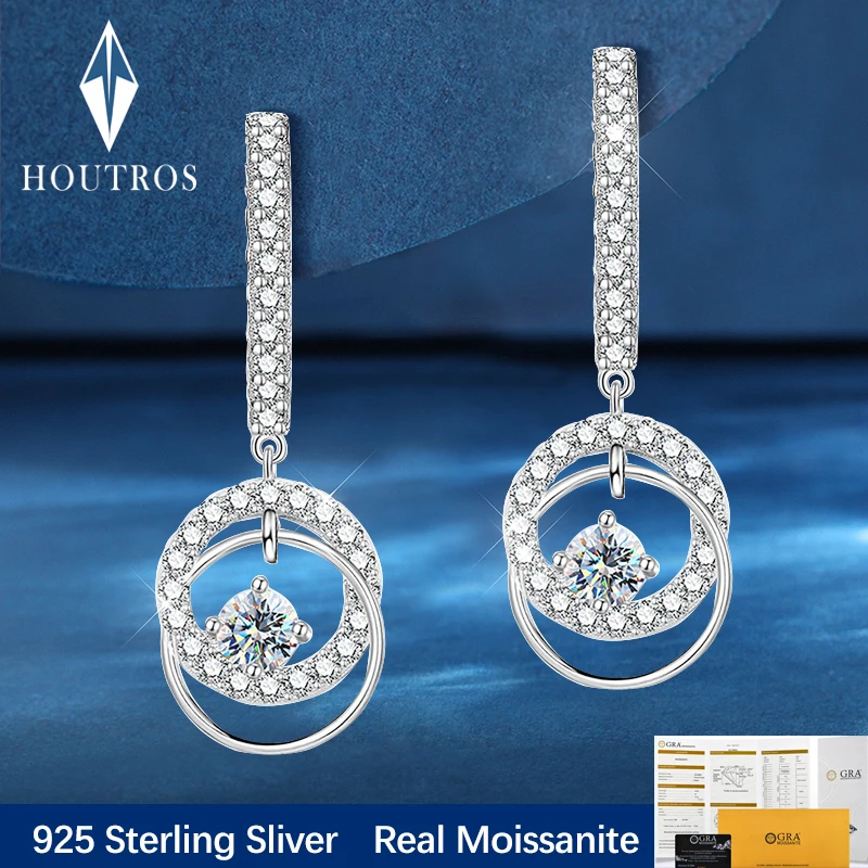 Houtros Double Circle Moissanite Drop Earrings for Women 925 Sterling Silver Diamond Dangle Earring Wedding Party Fine Jewelry
Houtros Double Circle Moissanite Drop Earrings for Women 925 Sterling Silver Diamond Dangle Earring Wedding Party Fine Jewelry