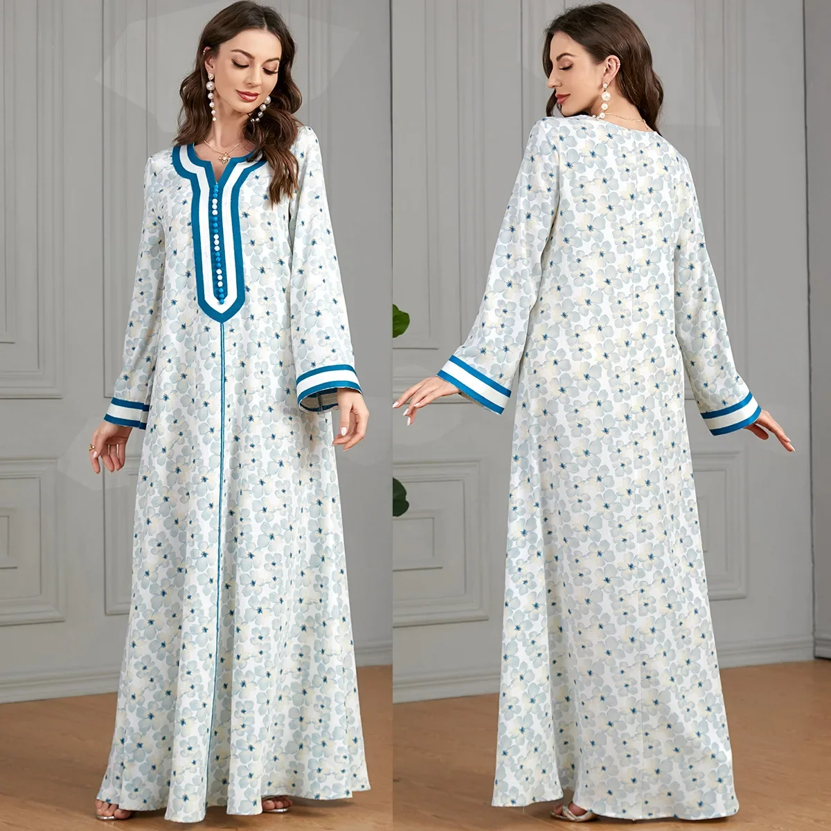 TPJB Muslim New Printed Maxi Robe Long Sleeve Women's Dresses Casual Splicing V-Neck Embroidery Long Dresses 3517
TPJB Muslim New Printed Maxi Robe Long Sleeve Women's Dresses Casual Splicing V-Neck Embroidery Long Dresses 3517