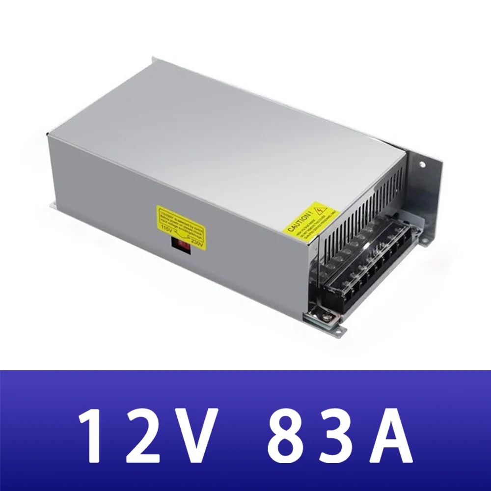 AC To DC 12V 83A Switching Power Supply 996W 83000mA 110V-220V DC Transformer Power for LED Strip Switch Driver
AC To DC 12V 83A Switching Power Supply 996W 83000mA 110V-220V DC Transformer Power for LED Strip Switch Driver