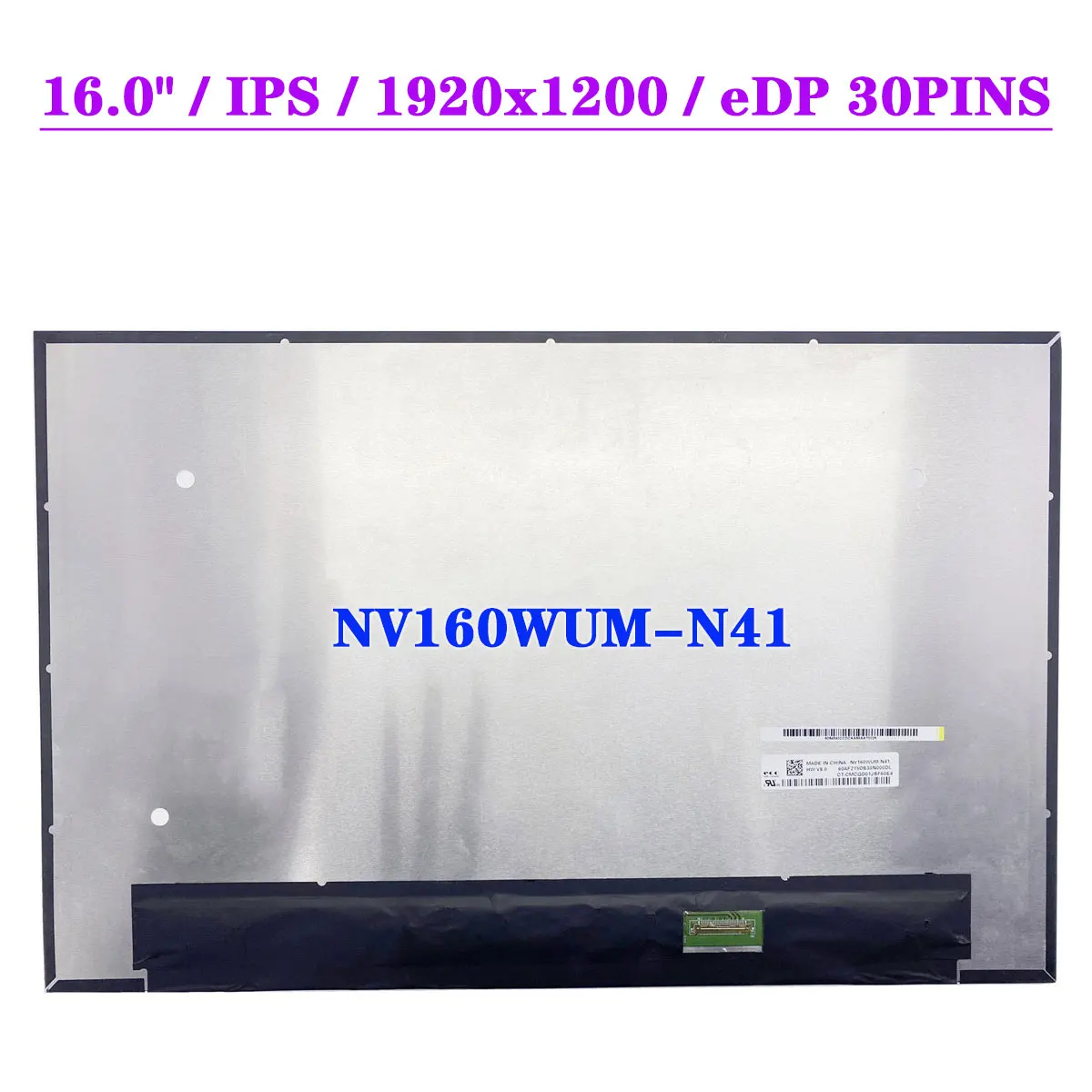 NV160WUM-N41 V8.0 IPS 16,0 "жк-панель FHD 1920x1200 экран для ноутбука матричный экран EDP 30 контактов
NV160WUM-N41 V8.0 IPS 16,0 "жк-панель FHD 1920x1200 экран для ноутбука матричный экран EDP 30 контактов