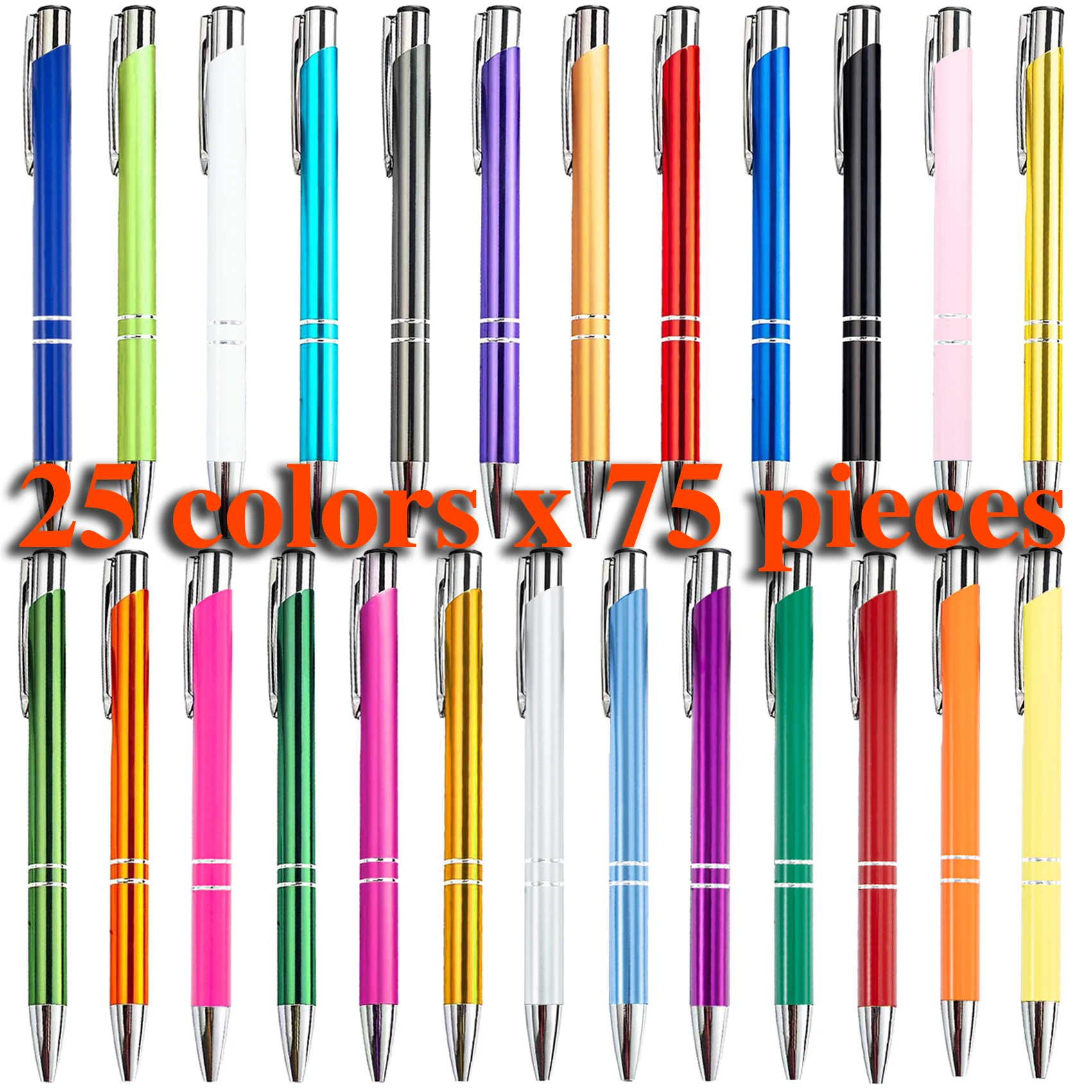 75PCS Cute Metal Ballpoint Pen Multicolor High Quality Push Pen School Office Supplies Student Creative Gift Wholesale
75PCS Cute Metal Ballpoint Pen Multicolor High Quality Push Pen School Office Supplies Student Creative Gift Wholesale