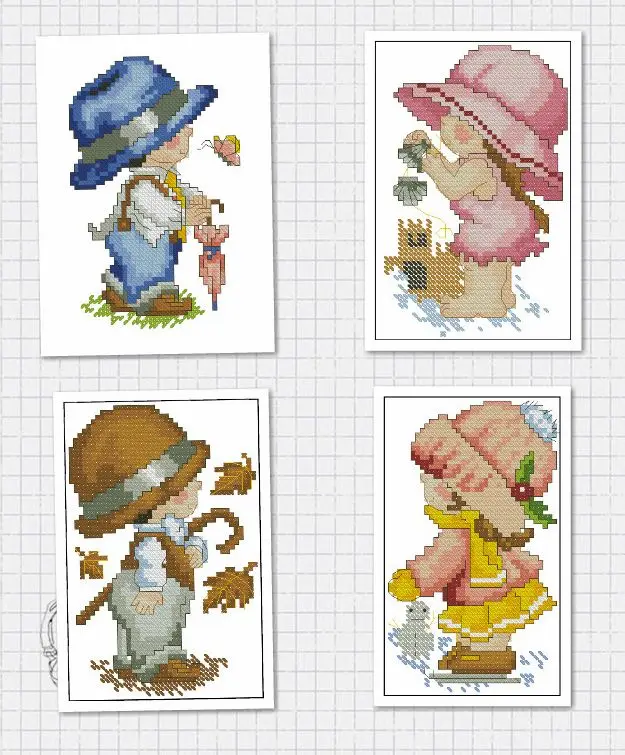 Lovely Seasons doll Cross Stich Embroidery set Electronic drawing Cross Stich Needlework PDF by Email 
Lovely Seasons doll Cross Stich Embroidery set Electronic drawing Cross Stich Needlework PDF by Email