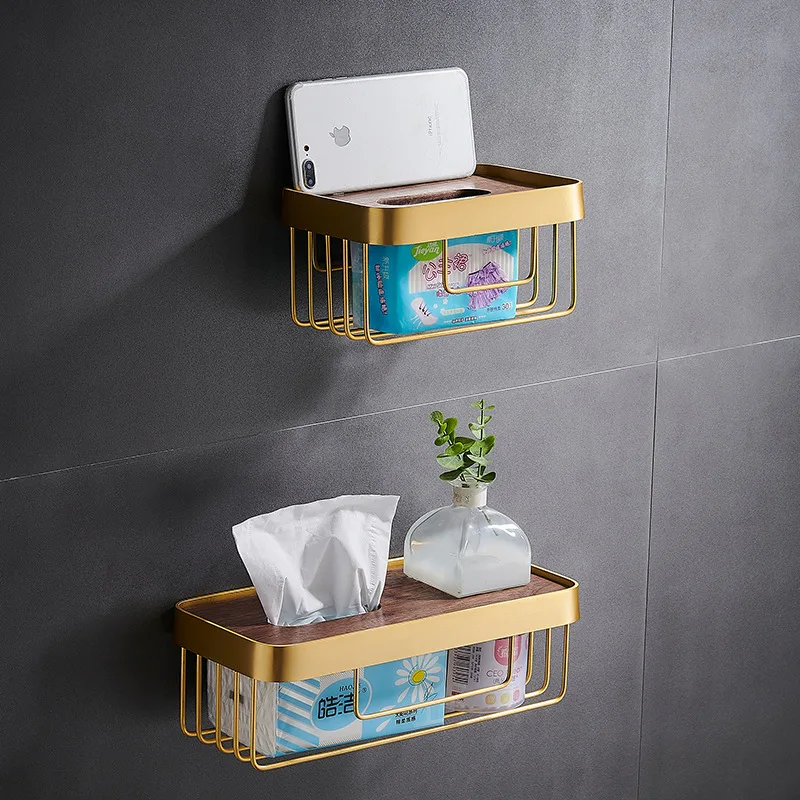 

Матовый золотой алюминиевый держатель для бумажных полотенец в ванную комнату настенный стеллаж для хранения ореховые держатели для туалетной бумаги полка для хранения душа