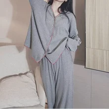 QWEEK Women's Pajamas Korean Set Outfit Solid Color Red Edge Banding Trouser Suits Spring Autumn Sleepwear Pyjamas Pijamas Cute
QWEEK Women's Pajamas Korean Set Outfit Solid Color Red Edge Banding Trouser Suits Spring Autumn Sleepwear Pyjamas Pijamas Cute