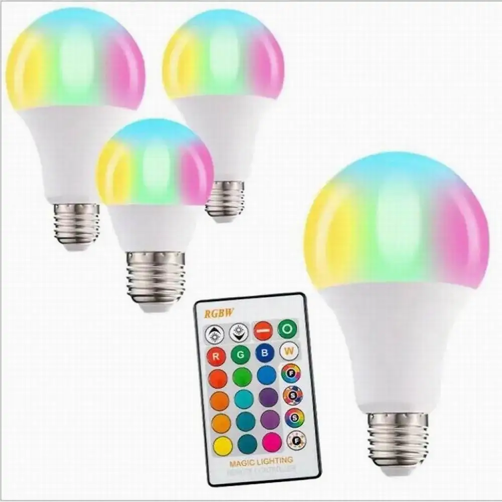 

LED RGB Lamp Spotlight Bulb E27 AC85V-265V Bombillas LED 6W 10W IR Remote Control Led Smart RGBW Lamp Home Decor