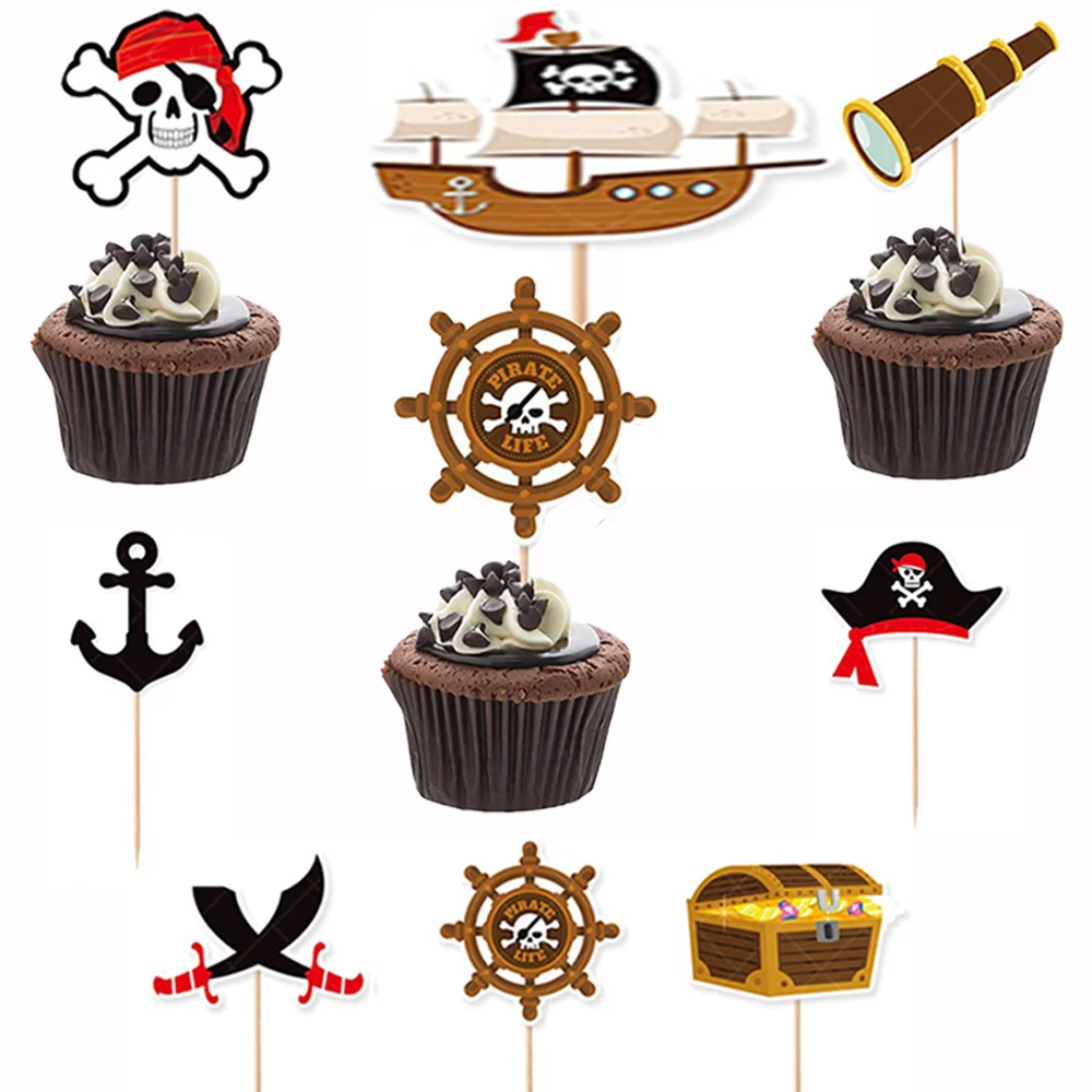 8Pcs Pirate Birthday Party Cupcake Toppers Nautical Sailing Skull Treasure Box Baby Shower Kids Party Cake Decorations Supplies
8Pcs Pirate Birthday Party Cupcake Toppers Nautical Sailing Skull Treasure Box Baby Shower Kids Party Cake Decorations Supplies