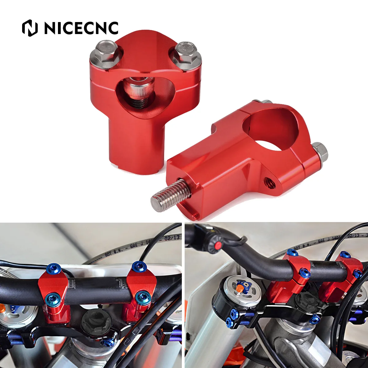 

NiceCNC 52mm Handlebar Riser Bar Clamp Mount for GasGas EX EC MC 125 250 300 EXF ECF MCF 250 350 450 MC65 MC85 2021 2022 2023