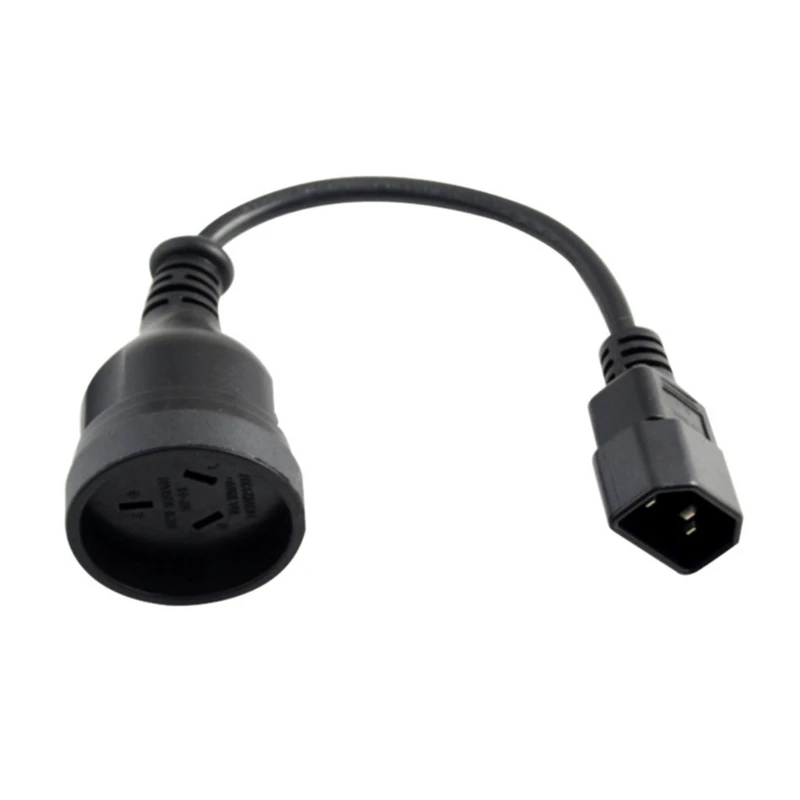

IEC320 C14 Male Port to SAA AU 3Pin Female Power Cord Adapters Wire Converters Extension Cable Line Black