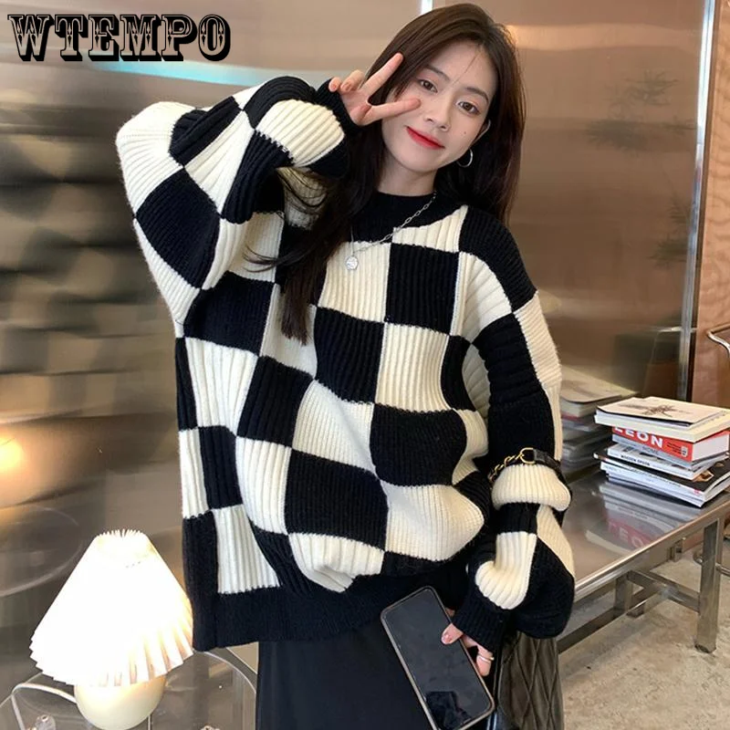WTEMPO Women's Sweater Thickened Warm Long Sleeve Pullover Fashion Korean Plaid Knitwear Women's Top Winter Clothes Dropshipping
WTEMPO Women's Sweater Thickened Warm Long Sleeve Pullover Fashion Korean Plaid Knitwear Women's Top Winter Clothes Dropshipping