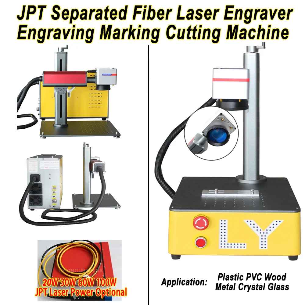 JPT Separated Fiber Laser Engraver Engraving Marking Cutting Machine For Metal PVC Stuffs 20W 30W 60W 100W Optional 220V 110V
JPT Separated Fiber Laser Engraver Engraving Marking Cutting Machine For Metal PVC Stuffs 20W 30W 60W 100W Optional 220V 110V