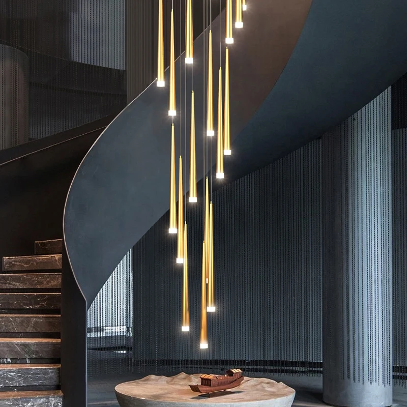 Stair chandelier simple light luxury long chandelier duplex building villa loft apartment stairwell rotating chandelier
Stair chandelier simple light luxury long chandelier duplex building villa loft apartment stairwell rotating chandelier