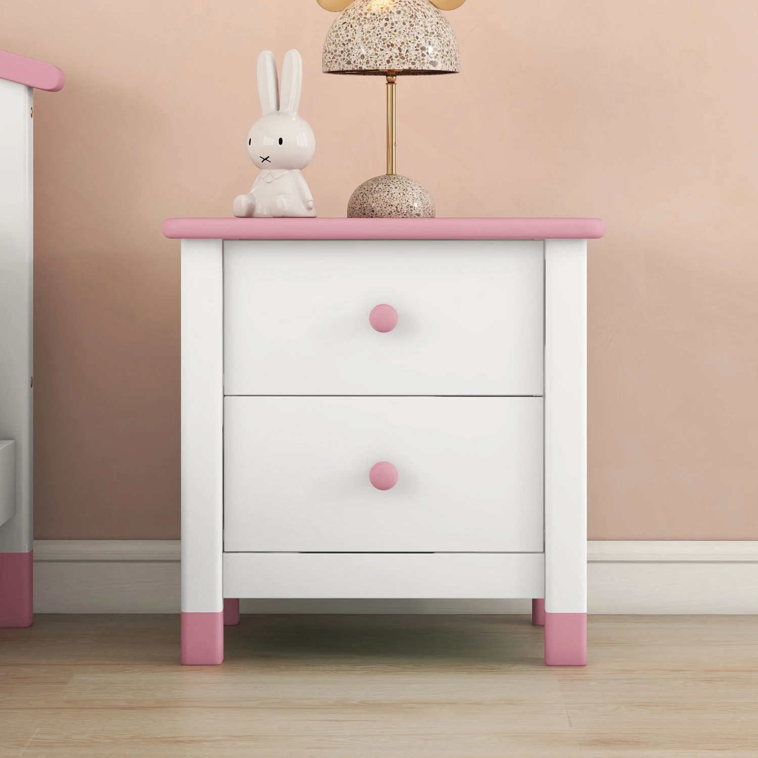 Cozy and Stylish Wooden Nightstand with Two Drawers for Kids in White and Pink – Perfect End Table for Bedroom Decor and Storage
Cozy and Stylish Wooden Nightstand with Two Drawers for Kids in White and Pink – Perfect End Table for Bedroom Decor and Storage