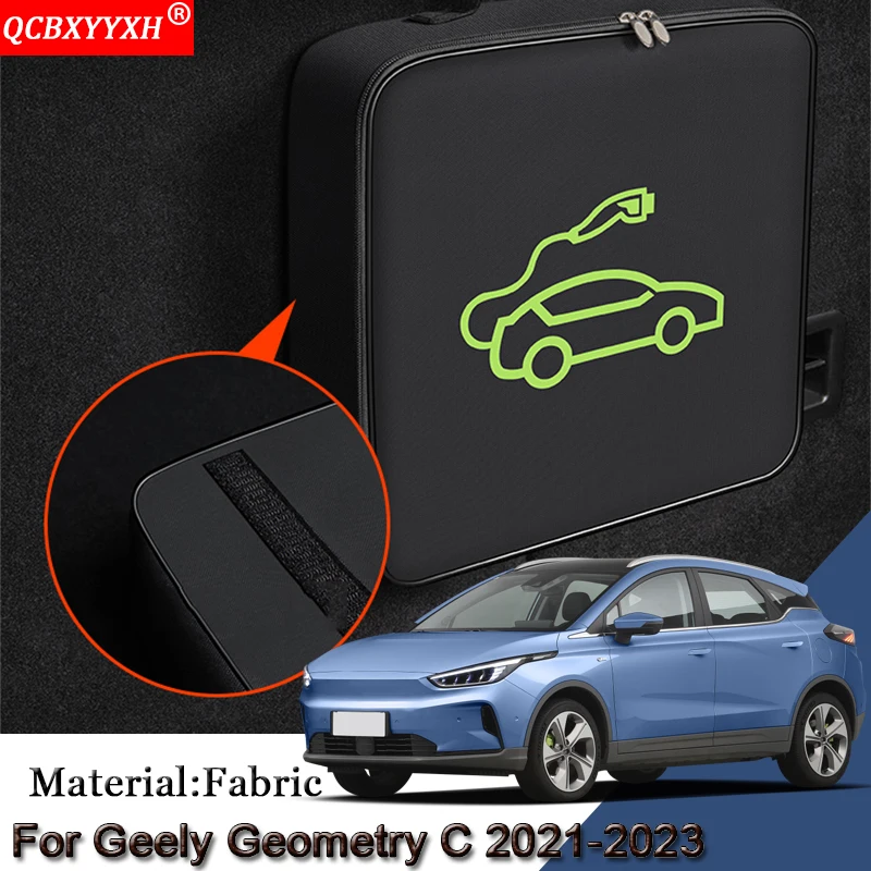 

EV Car Charging Cable Storage Carry Bag Fit For Geely Geometry C 2021 2022 2023 Charger Plugs Sockets Waterproof Fire Retardant
