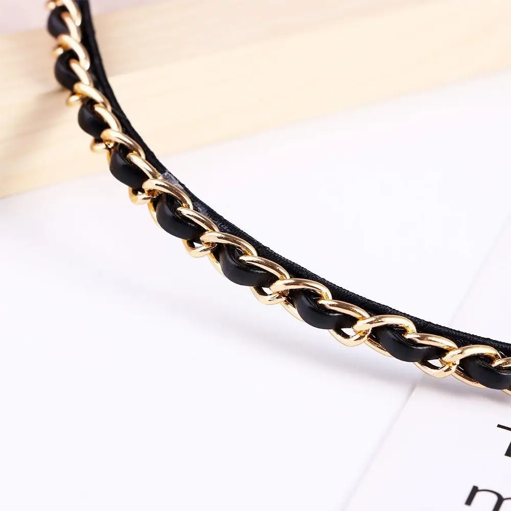 Personality Cool PU Leather Punk Gold Color Black Hair Accessories Korean Hair Hoop PU Chains Headband Women Hair Band
Personality Cool PU Leather Punk Gold Color Black Hair Accessories Korean Hair Hoop PU Chains Headband Women Hair Band