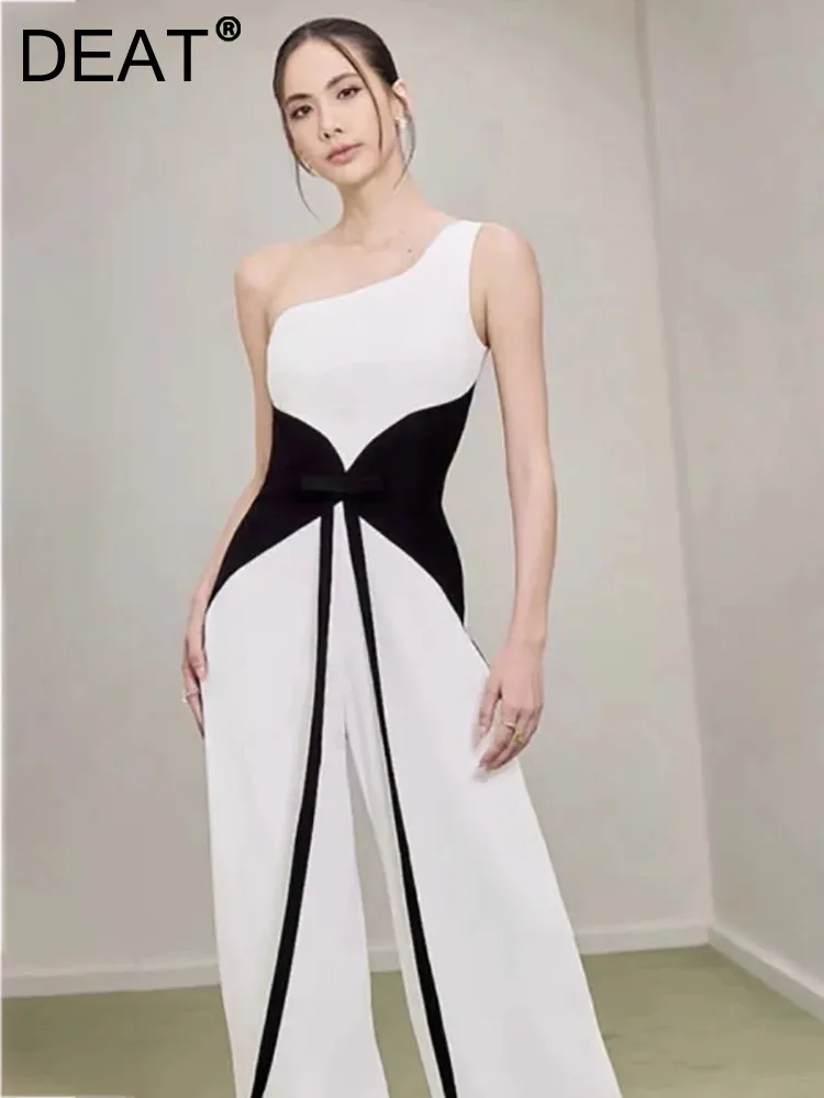 DEAT Jumpsuit Off Shoulder Contrast Color Lace-up High Waist Wide Leg Ankle-length Playsuits Spring 2024 New Fashion 13DB4176
DEAT Jumpsuit Off Shoulder Contrast Color Lace-up High Waist Wide Leg Ankle-length Playsuits Spring 2024 New Fashion 13DB4176