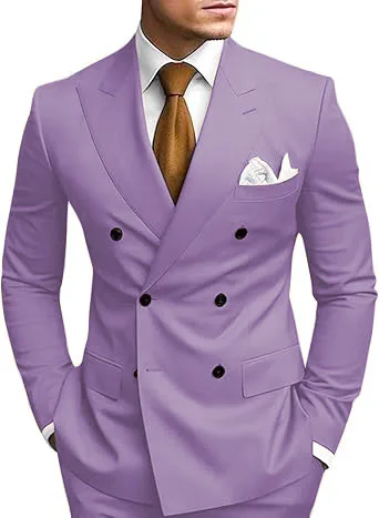 طقم ملابس رجالي مكون من قطعتين مزدوج الصدر، بدلة مزدوجة الشق لفساتين الزفاف، بدلة كاجوال للتخرج طقم ملابس رجالي مكون من قطعتين مزدوج الصدر، بدلة مزدوجة الشق لفساتين الزفاف، بدلة كاجوال للتخرج