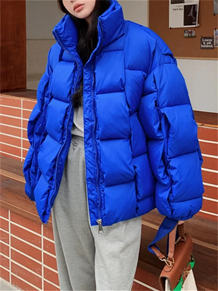 Winter Parkas for Women Autumn 2023 Korean Fashion Oversized Coats Weave Plaid Puffer Jacket Thicken Warm Green Blue Outerwear
Winter Parkas for Women Autumn 2023 Korean Fashion Oversized Coats Weave Plaid Puffer Jacket Thicken Warm Green Blue Outerwear
