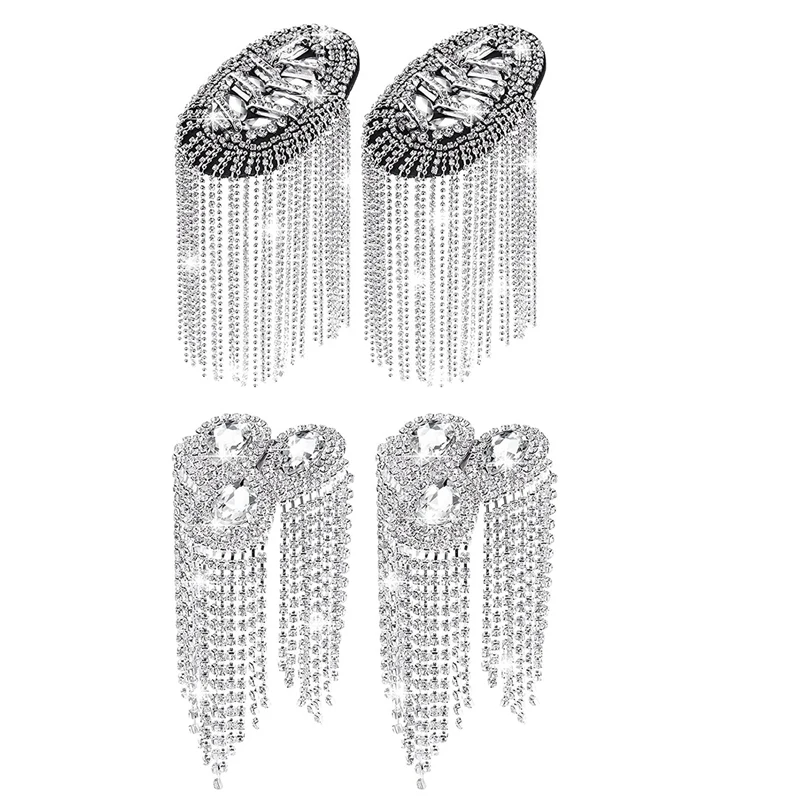4 Pieces Crystal Fringe Epaulets Fringe Shoulder Jewelry Rhinestone Shoulder Plate Clothing Epaulets Decor , (Silver)
4 Pieces Crystal Fringe Epaulets Fringe Shoulder Jewelry Rhinestone Shoulder Plate Clothing Epaulets Decor , (Silver)