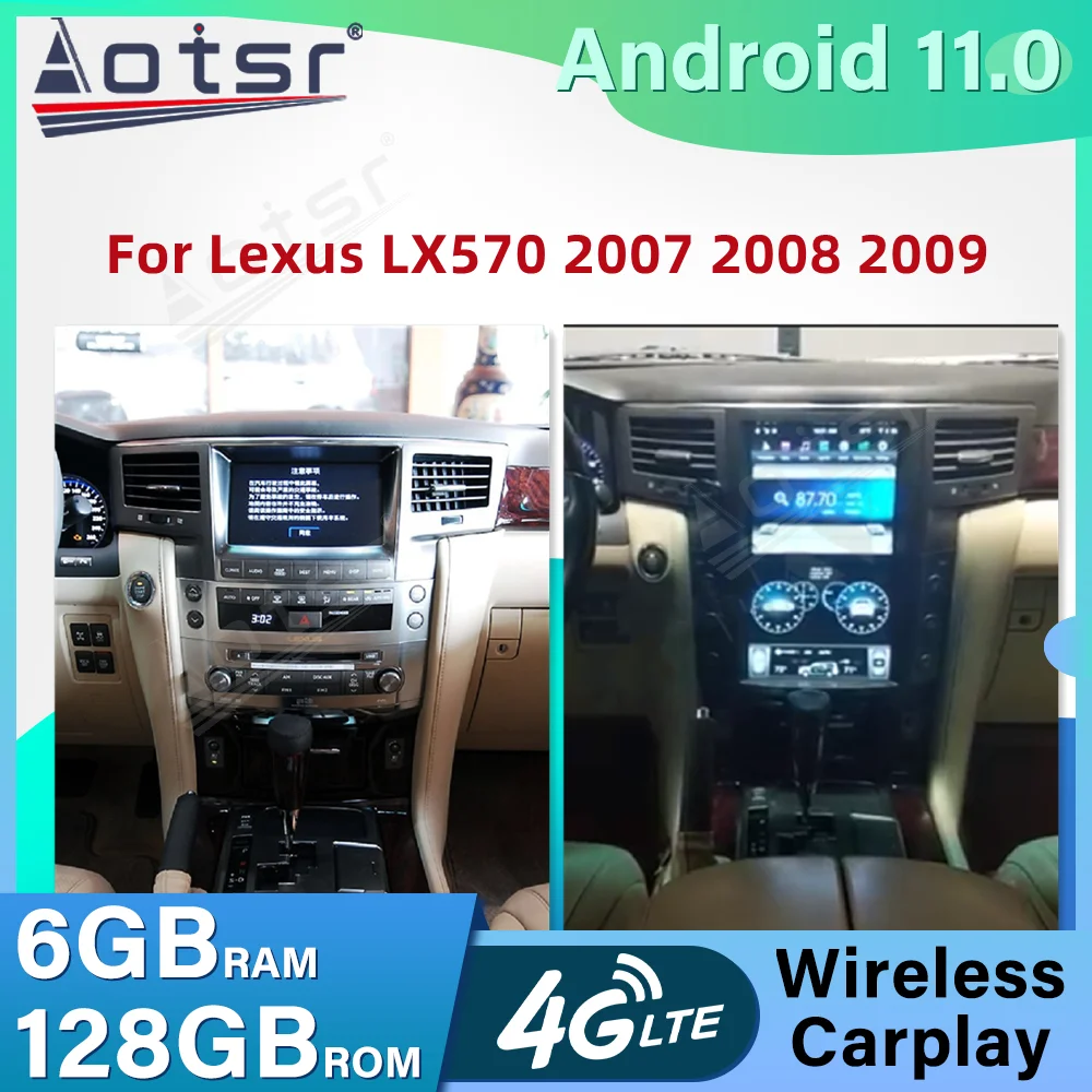Auto DVD Player Car Radio Carplay For Lexus LX570 2007 2008 2009 Android 11.0 Stereo Head Unit 8+128G Tesla Style GPS Navigation
Auto DVD Player Car Radio Carplay For Lexus LX570 2007 2008 2009 Android 11.0 Stereo Head Unit 8+128G Tesla Style GPS Navigation