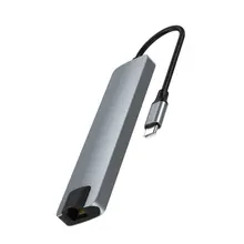 Type C To Fast Ethernet Card HDMI-compatible 7-in-1 Multi-port HUB Hub PD Charging Readable Card Portable Adapter
Type C To Fast Ethernet Card HDMI-compatible 7-in-1 Multi-port HUB Hub PD Charging Readable Card Portable Adapter