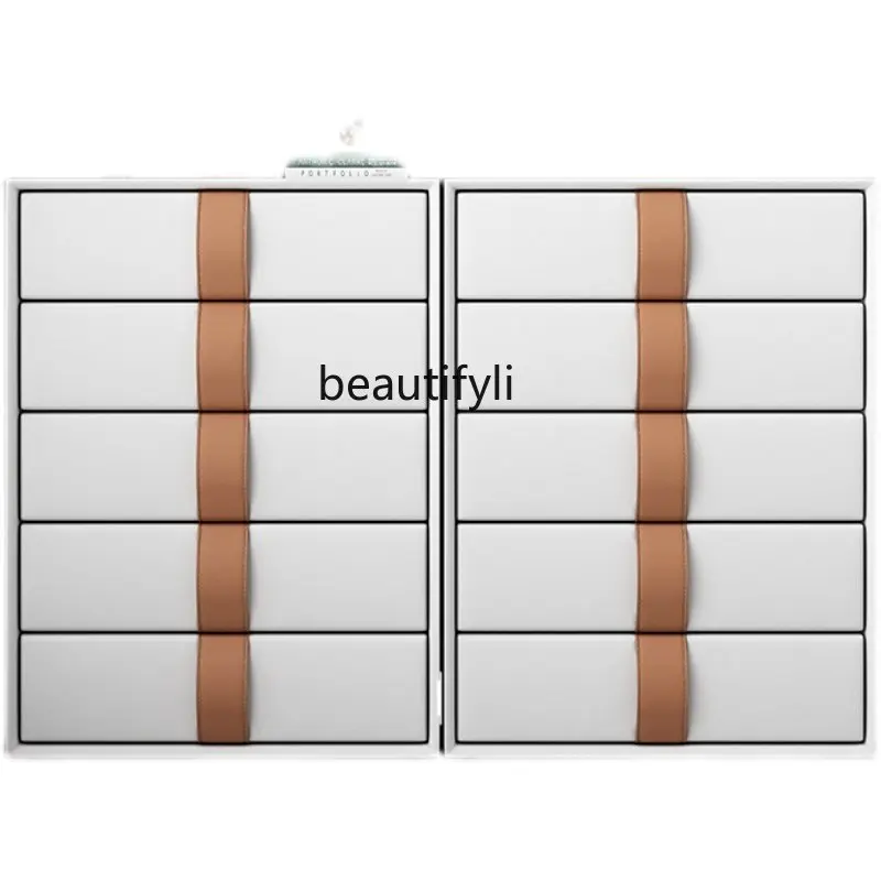 Chest of Drawers Modern Minimalist Solid Wood Leather Bedroom Wall Drawer Storage Living Room Locker Side Cabinet
Chest of Drawers Modern Minimalist Solid Wood Leather Bedroom Wall Drawer Storage Living Room Locker Side Cabinet