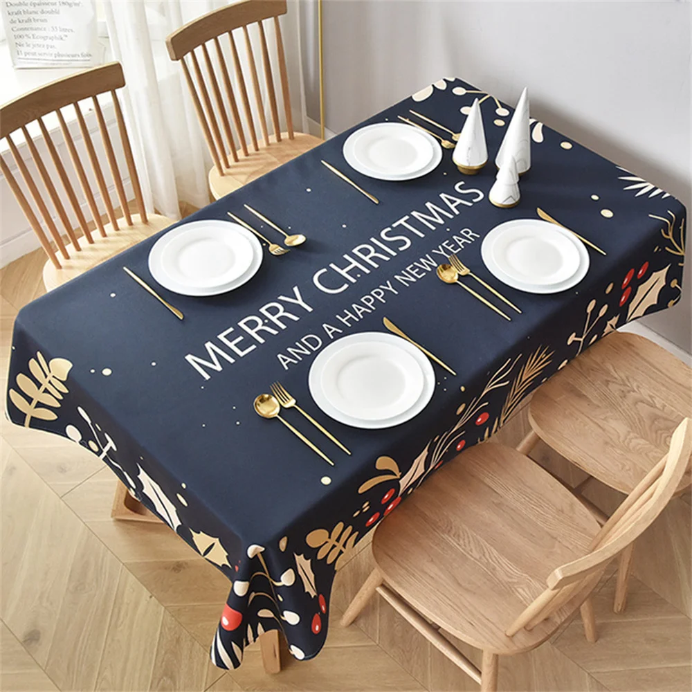 

Red bow bell table cloth Christmas Tree Snowflake table cloth Christmas party table cloth End table tablecloth New Year holiday